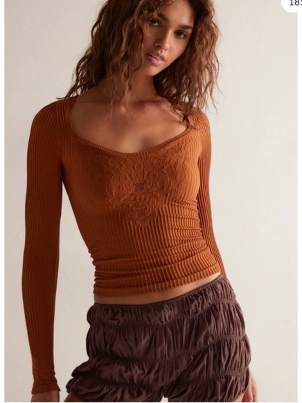 1492. FREE PEOPLE Dynamic Duo Long Sleeve in Smoked Topaz NWT $58